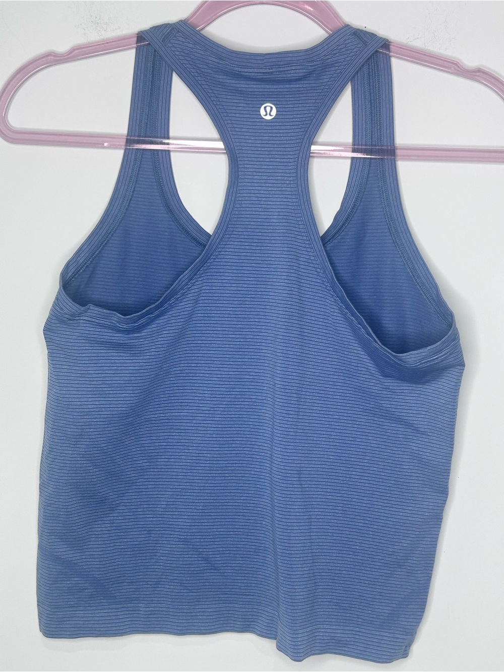Lululemon Swiftly Tech Racerback Tank Blue Heathered Striped Seamless Size 6 - Picture 4 of 7